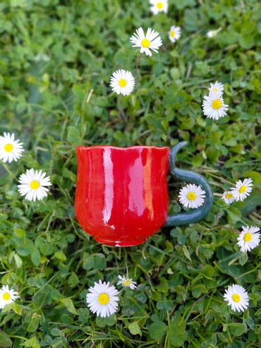 Tasse fleurie rouge 🌹